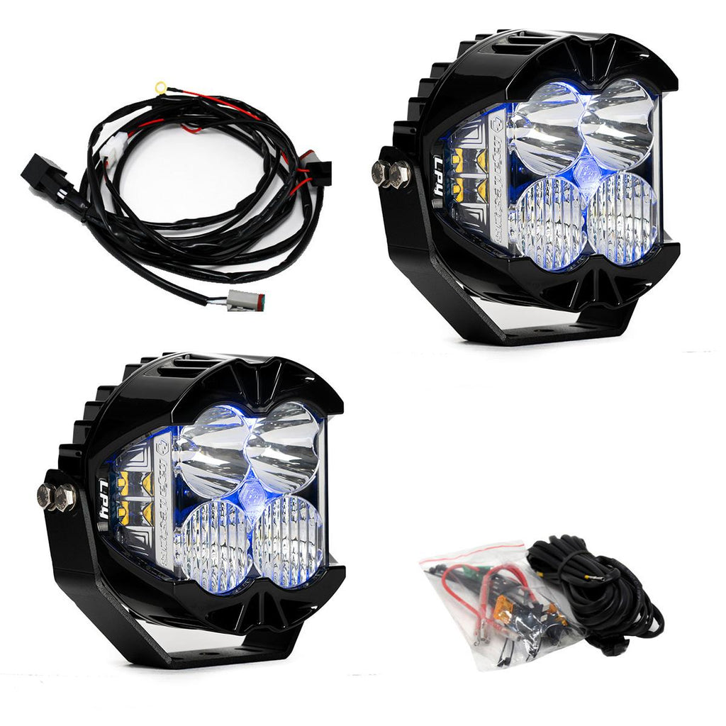 LP4 Pro LED Auxiliary Light Pod Pair Light Pattern Driving/Combo Blue Backlight Baja Designs 297815
