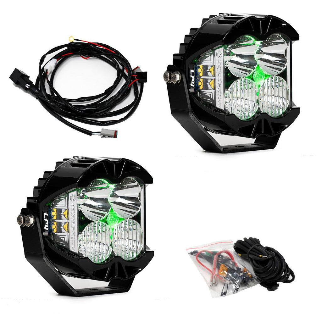 LP4 Pro LED Auxiliary Light Pod Pair Light Pattern Driving/Combo Green Backlight Baja Designs 297816