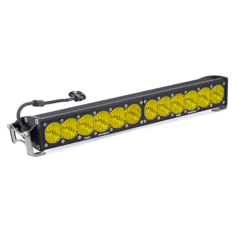 20 Inch LED Light Bar Single Amber Straight Wide Driving Combo Pattern OnX6 Baja Designs 452014