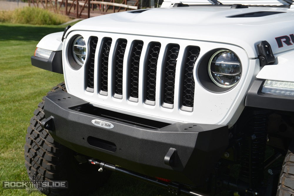Jeep JL Shorty Front Bumper For 18-Pres Wrangler JL With Winch Plate No Bull Bar Rigid Series Rock Slide Engineering FB-S-101-JL