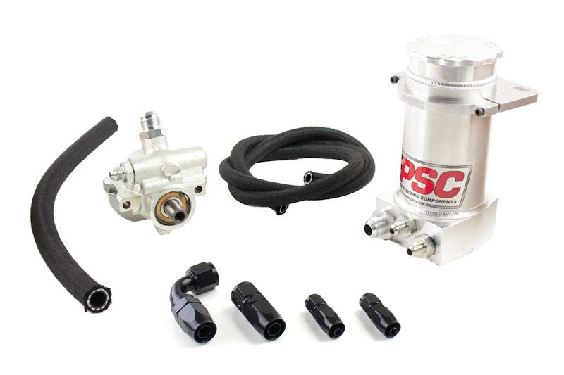 Pro Touring Type II Power Steering Pump and Brushed Aluminum Hydroboost Remote Reservoir Kit for Steering Gearbox Applications PSC Performance Steering Components PK1100XH