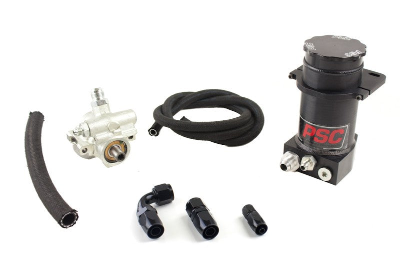Pro Touring Type II Power Steering Pump and Black Anodized Remote Reservoir Kit for Rack and Pinion Applications PSC Performance Steering Components PK1150X-A