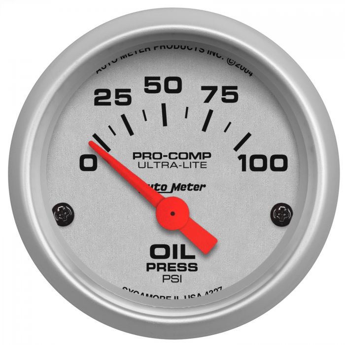 AutoMeter 2-1/16" OIL PRESSURE, 0-100 PSI, AIR-CORE, ULTRA-LITE 4327 - Skinny Pedal Racing