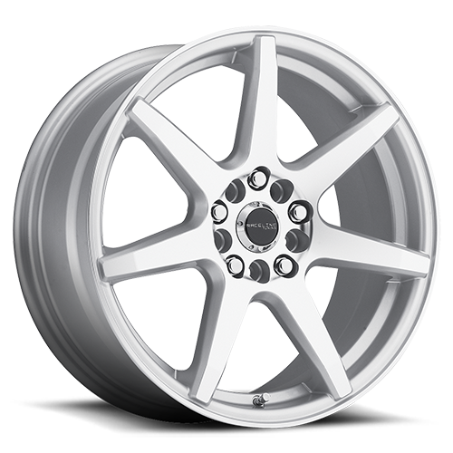 Aluminum Wheels 15x7 Evo 131S Silver 7 Spoke 40 Offset 5 on 100/5 on 114.3 Bolt Pattern 72.62 Bore Raceline 131S-57089+40