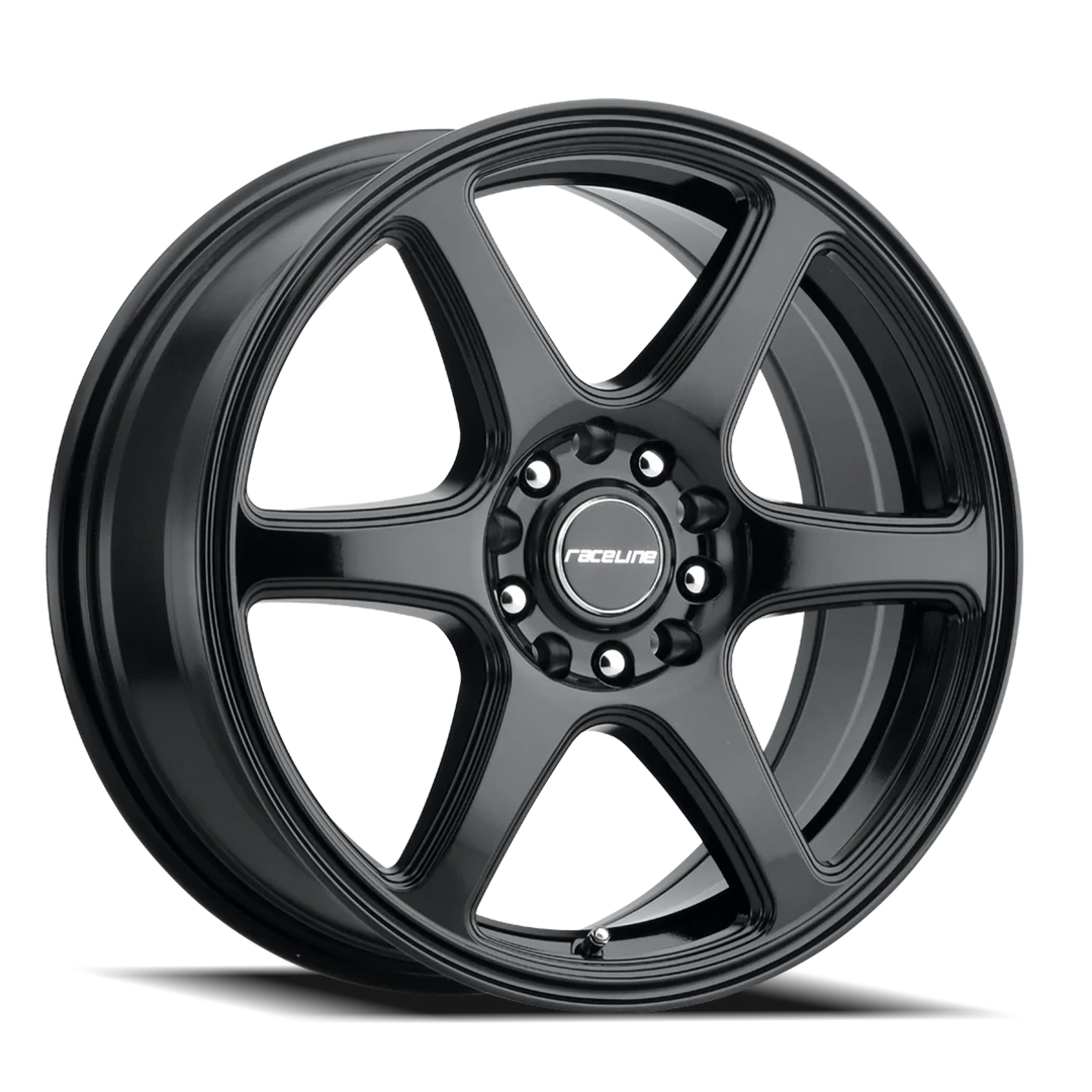 Aluminum Wheels 14x5.5 Matrix 146B Gloss Black 35 Offset 4 on 100/4 on 114.3 Bolt Pattern 72.62 Bore Raceline 146B-45584+35