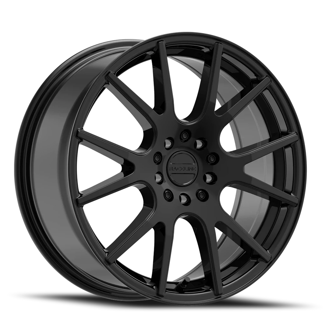 Aluminum Wheels 15x7 Intake 147B Black 40 Offset 4 on 100/4 on 108 Bolt Pattern 72.62 Bore Raceline 147B-57082+40