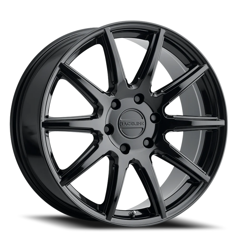 Aluminum Wheels 20x8.5 Spike 159 GB Gloss Black 15 Offset 6 on 139.7 Bolt Pattern 106.1 Bore Raceline 159B-28560+15