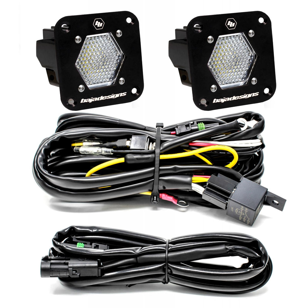 LED Light Pods S1 Pair Work/Scene LED Flush Mount Backup Kit Baja Designs 387809