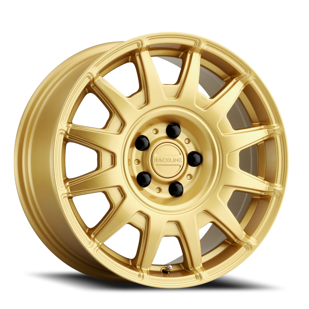 Aluminum Wheels 15x7 Aero 401GD Gold Multi Spoke 15 Offset 5 on 114.3 Bolt Pattern 72.62 Bore Raceline 401GD-57012+15