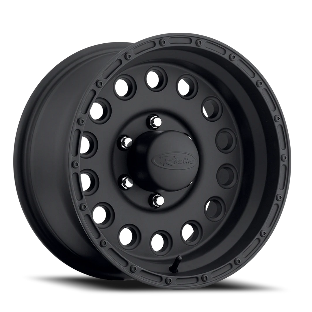 Aluminum Wheels 15x10 Rockcrusher 887B Satin Black -47 Offset 5 on 139.7 Bolt Pattern 107.95 Bore Raceline 887B-50055