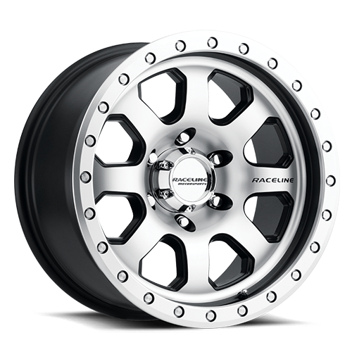 Aluminum Wheels 17x9 Avenger 929M Machined Silver -12 Offset 5 on 139.7 Bolt Pattern 107.95 Bore Raceline 929M-79055-12