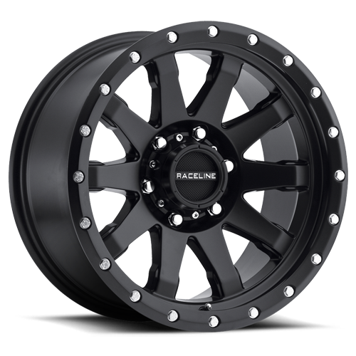 Aluminum Wheels 20x10 Clutch 934B Black Multi Spoke -19 Offset 6 on 139.7 Bolt Pattern 106.1 Bore Raceline 934B-21060-19