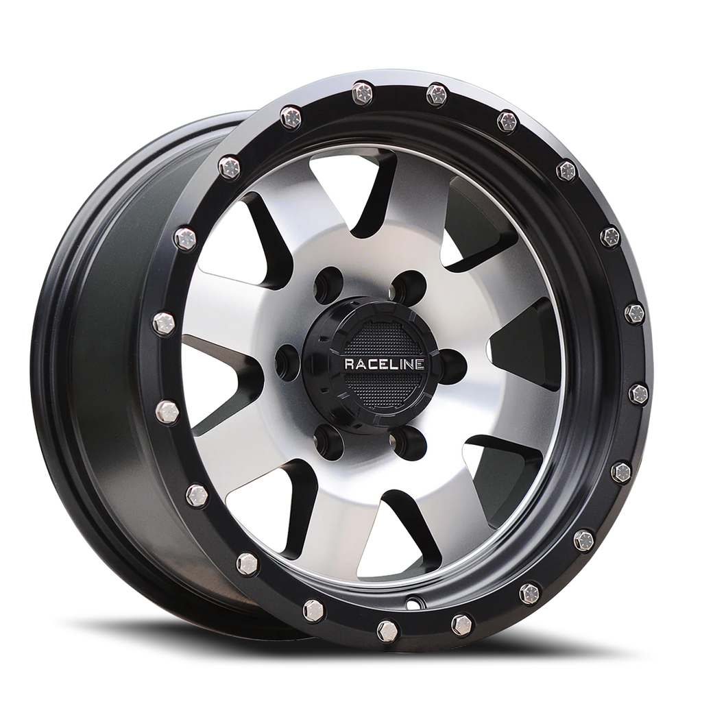 Aluminum Wheels 20x9 Defender 935M Machined Face Black Multi Spoke 18 Offset 5 on 127 Bolt Pattern 83.82 Bore Raceline 935M-29050+18