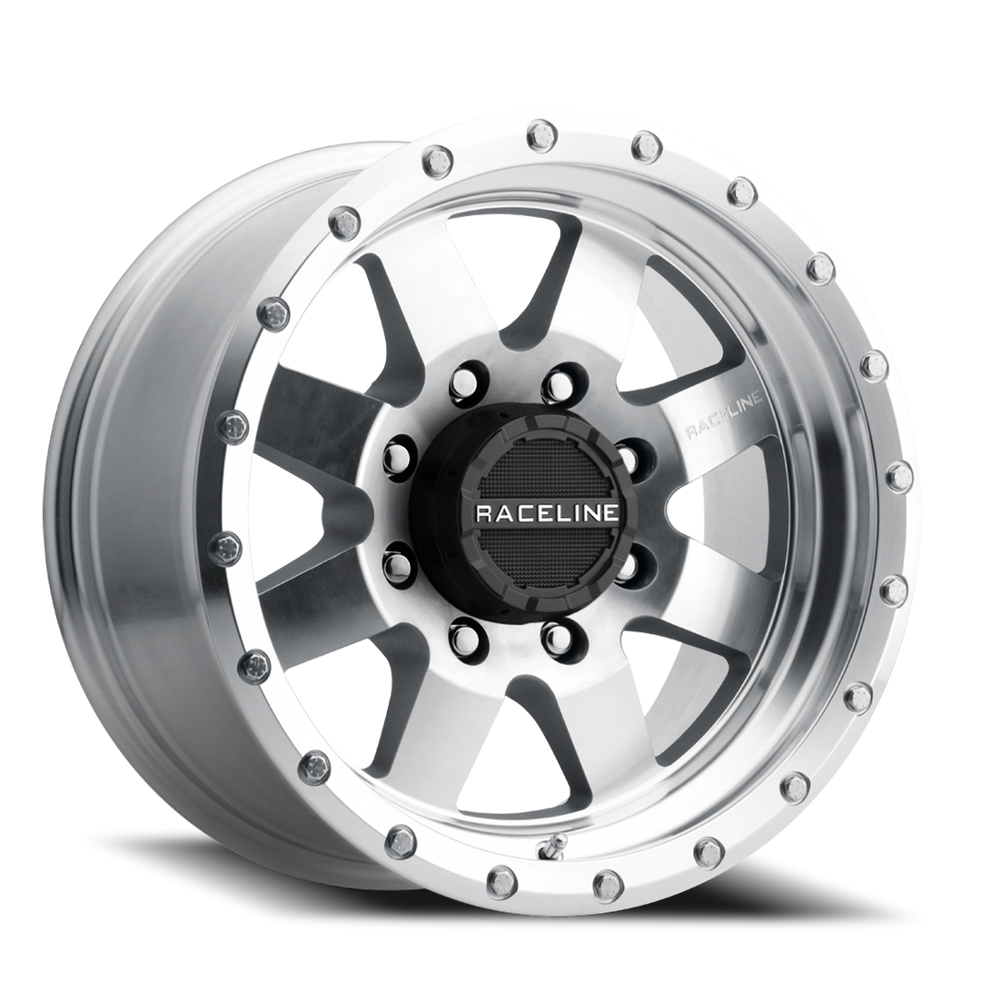 Aluminum Wheels 17x9 Defender 935MC Machined Silver -12 Offset 5 on 139.7 Bolt Pattern 107.95 Bore Raceline 935MC-79055-12