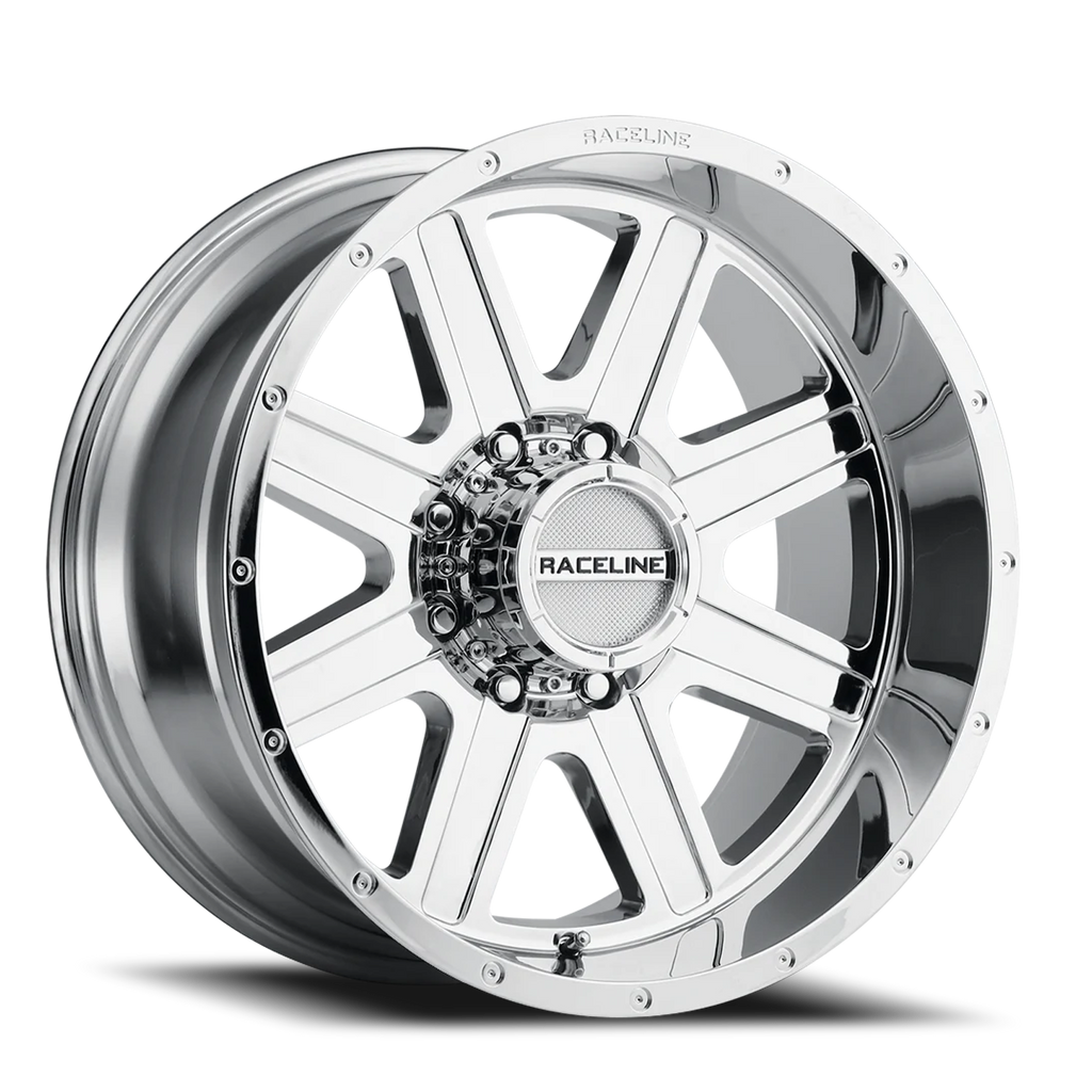 Aluminum Wheels 20x10 Hostage 940C Chrome -19 Offset 5 on 139.7 Bolt Pattern 78.1 Bore Raceline 940C-21055-19