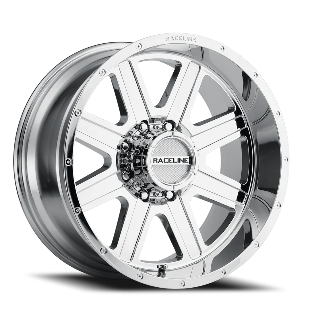 Aluminum Wheels 20x10 Hostage 940C Chrome -19 Offset 8 on 165.1 Bolt Pattern 125.2 Bore Raceline 940C-21080-19