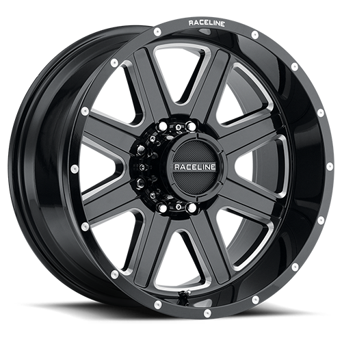 Aluminum Wheels 20x10 Hostage 940M Milled Gloss Black -19 Offset 5 on 127 Bolt Pattern 78.1 Bore Raceline 940M-21050-19