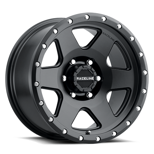 Aluminum Wheels 17x8 Boost 946B Satin Black 6 Spoke 35 Offset 6 on 120 Bolt Pattern 67.1 Bore Raceline 946B-78062+35