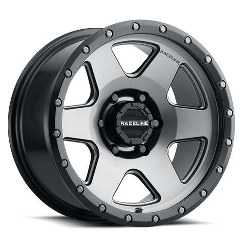 Aluminum Wheels 20x9 Boost 946G Satin Gunmetal Gray 6 Spoke 18 Offset 6 on 135 Bolt Pattern 93.98 Bore Raceline 946G-29065+18