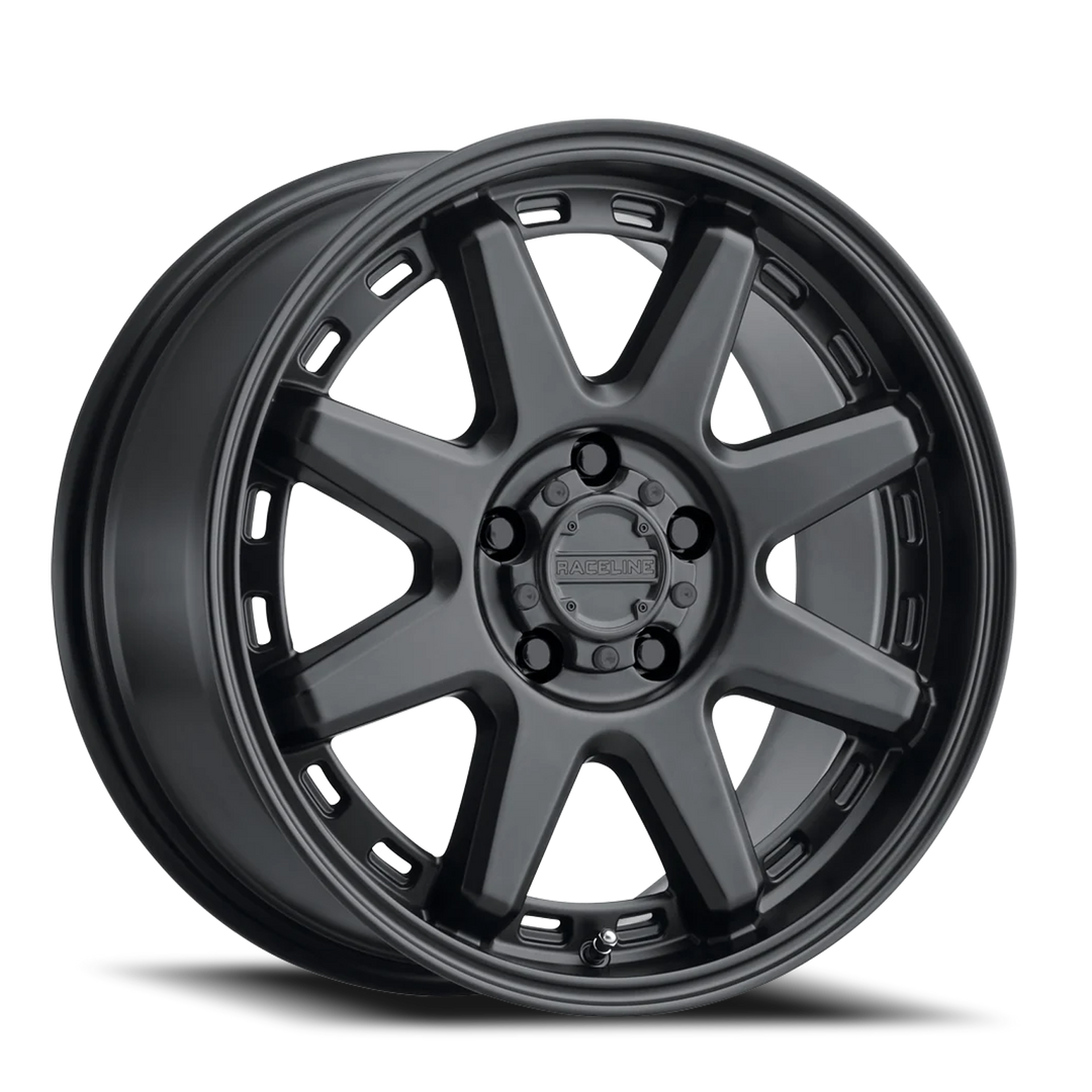 Aluminum Wheels 20x10 Scout 947B Satin Black -19 Offset 5 on 127 Bolt Pattern 78.1 Bore Raceline 947B-21050-19