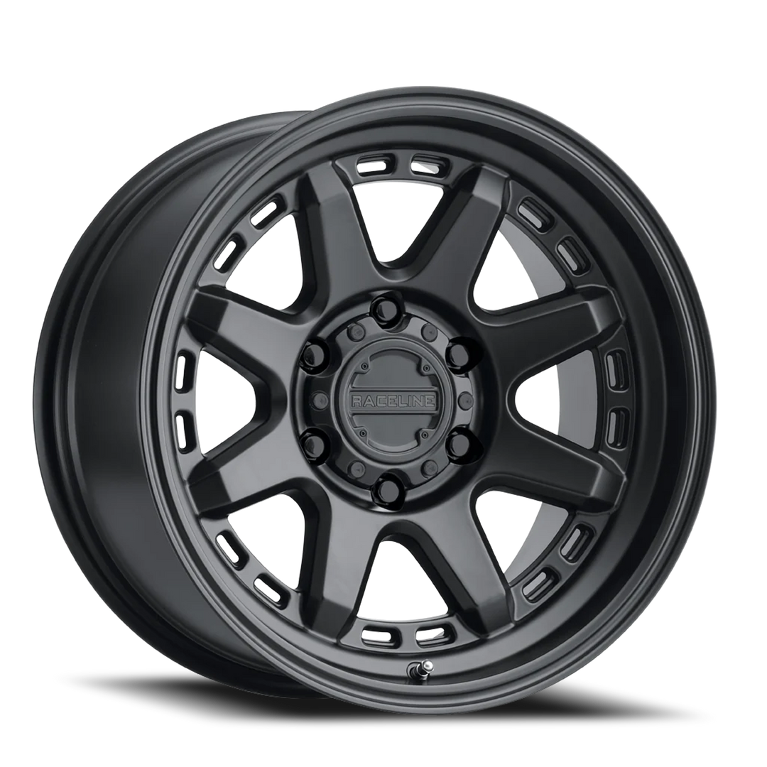 Aluminum Wheels 20x10 Scout 947B Satin Black -19 Offset 6 on 139.7 Bolt Pattern 106.1 Bore Raceline 947B-21060-19