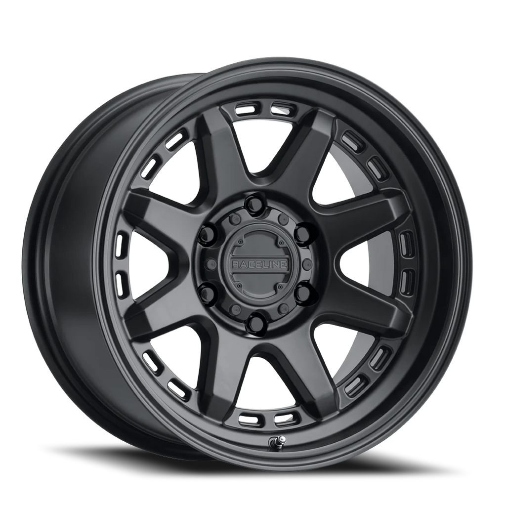 Aluminum Wheels 20x10 Scout 947B Satin Black -19 Offset 6 on 135 Bolt Pattern 87.1 Bore Raceline 947B-21065-19