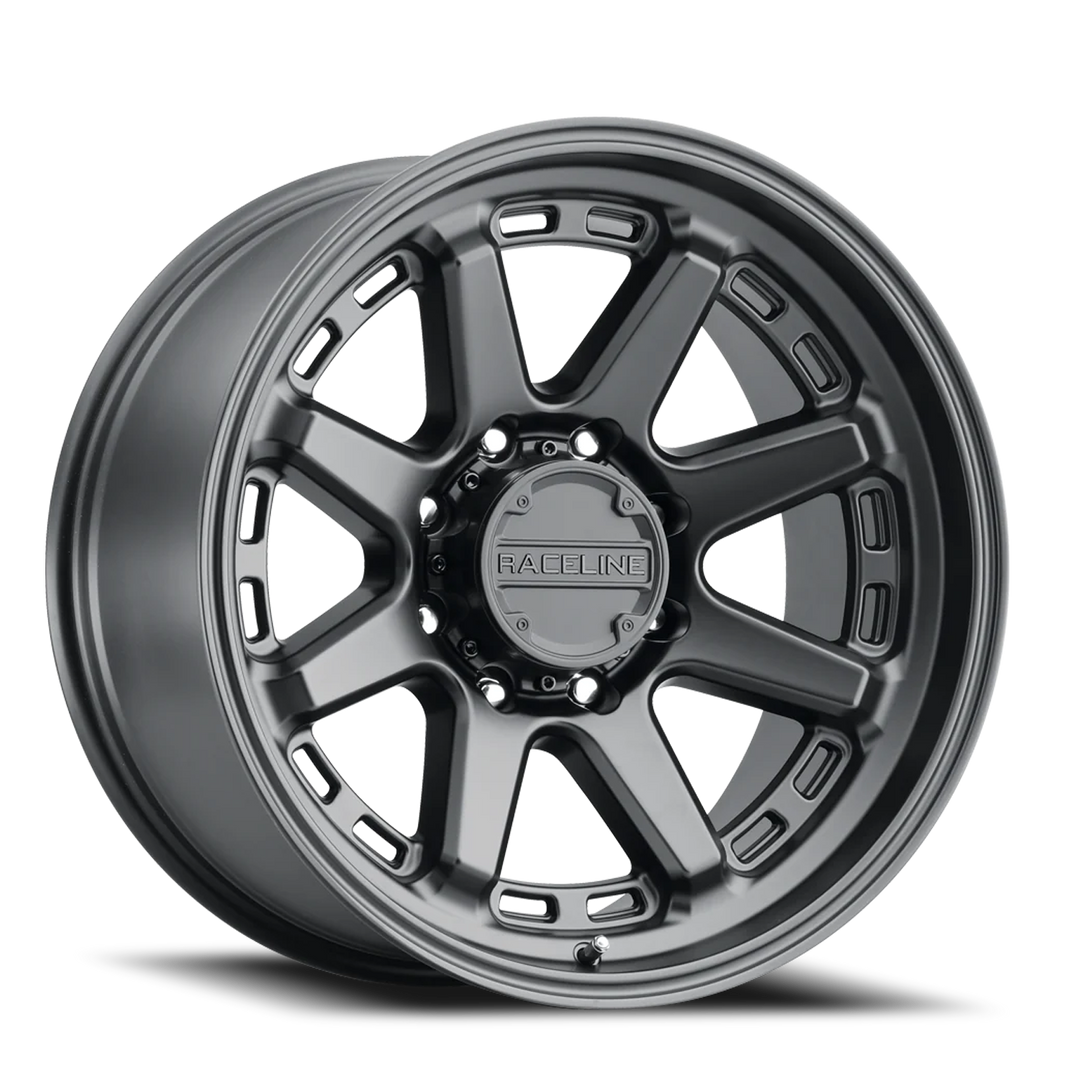 Aluminum Wheels 20x10 Scout 947B Satin Black -19 Offset 8 on 165.1 Bolt Pattern 125.2 Bore Raceline 947B-21080-19