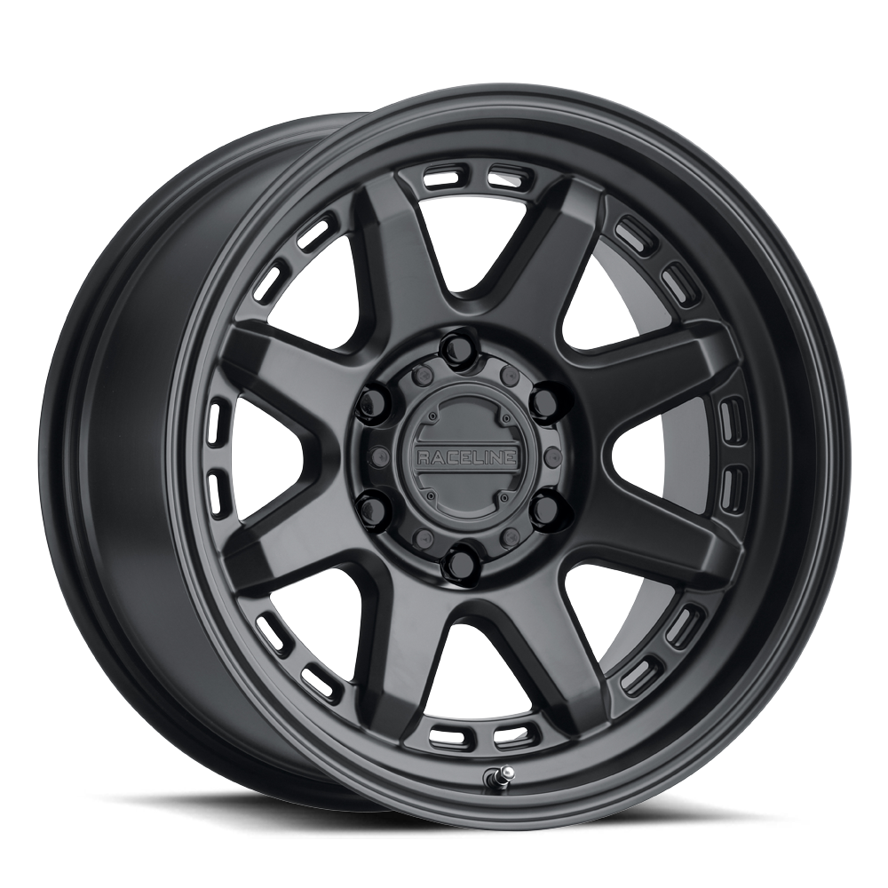 Aluminum Wheels 15x8 Scout 947B Satin Black -24 Offset 6 on 139.7 Bolt Pattern 106.1 Bore Raceline 947B-58060-24