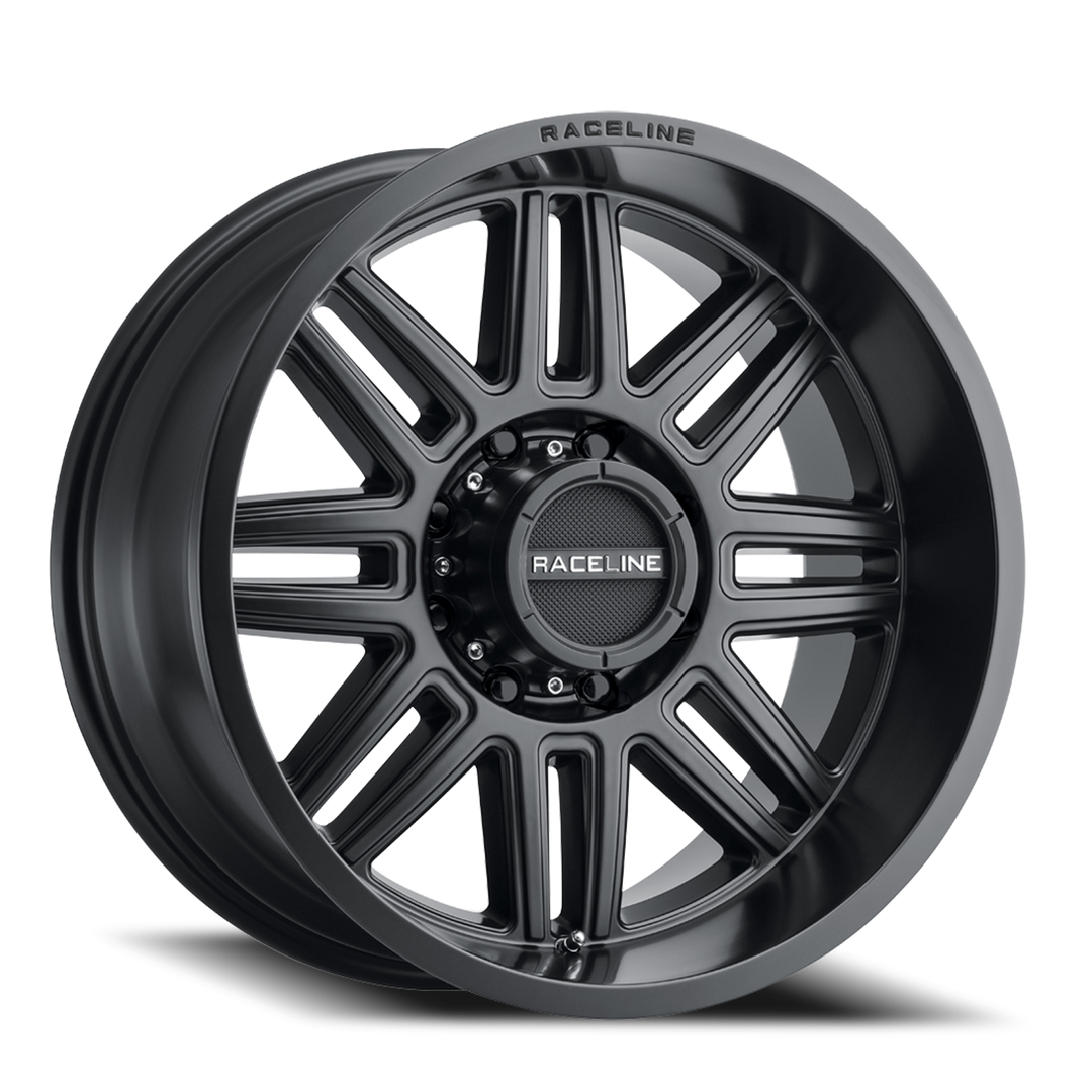 Aluminum Wheels 20x10 Split 948B Satin Black -19 Offset 5 on 127 Bolt Pattern 78.1 Bore Raceline 948B-21050-19