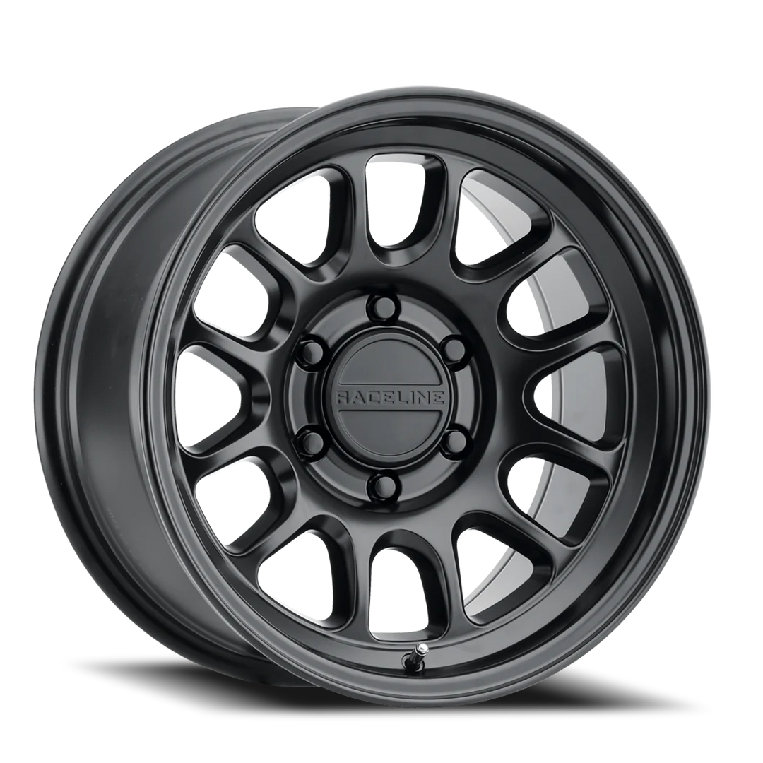 Aluminum Wheels 20x9 Rogue 958B Satin Black 0 Offset 6 on 139.7 Bolt Pattern 106.1 Bore Raceline 958B-29060-00