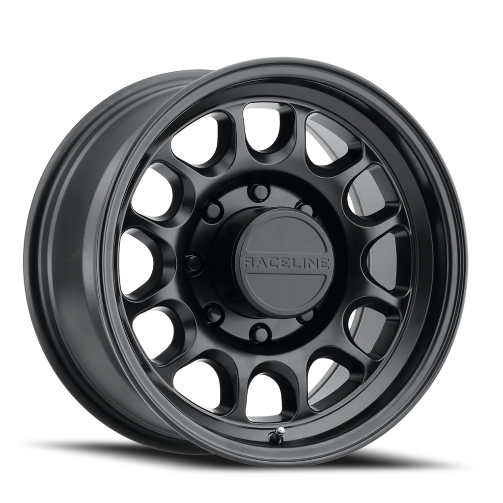 Aluminum Wheels 20x9 Rogue 958B Satin Black 0 Offset 8 on 165.1 Bolt Pattern 130.81 Bore Raceline 958B-29080-00