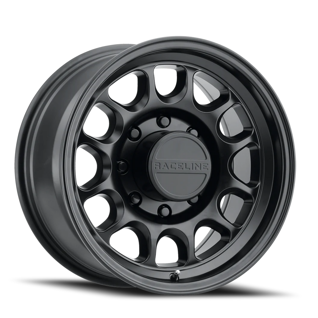 Aluminum Wheels 20x9 Rogue 958B Satin Black 0 Offset 8 on 170 Bolt Pattern 130.81 Bore Raceline 958B-29081-00