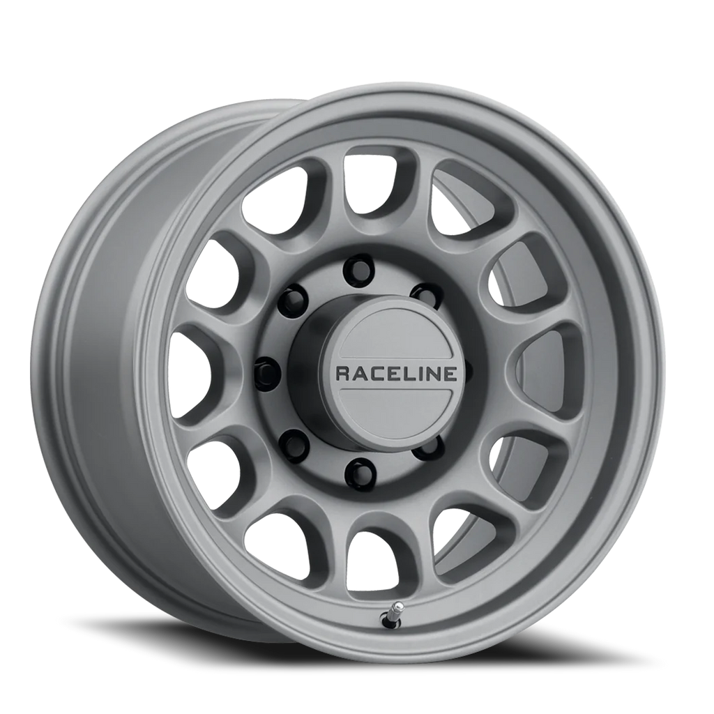 Aluminum Wheels 17x8.5 Rogue 958T Titanium Gray 0 Offset 8 on 165.1 Bolt Pattern 130.81 Bore Raceline 958T-78580-00