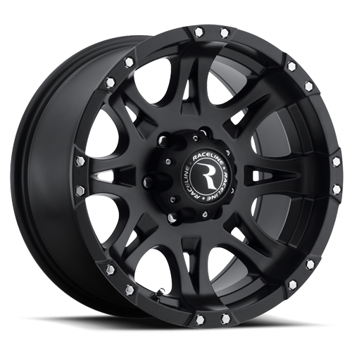 Aluminum Wheels 20x9 Raptor 981 Matte Black 30 Offset 6 on 139.7 Bolt Pattern 106.1 Bore Raceline 981-29060+30