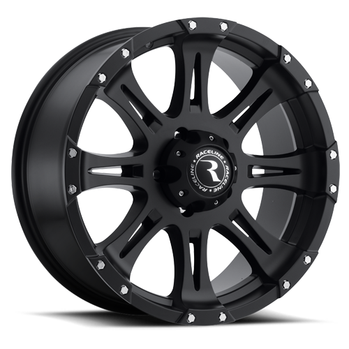 Aluminum Wheels 16x8 Raptor 981 Matte Black 0 Offset 5 on 114.3 Bolt Pattern 78.3 Bore Raceline 981-68012