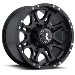 Aluminum Wheels 16x8 Raptor 981 Matte Black 0 Offset 8 on 165.1 Bolt Pattern 131 Bore Raceline 981-68080