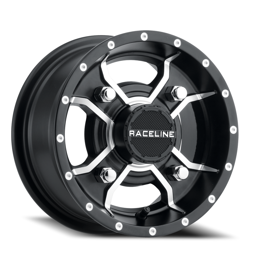 Aluminum Wheels 10x5 Mamba UTV A77 Machined Spokes Satin Black 18 Offset 4 on 110 Bolt Pattern Raceline A7710511-32