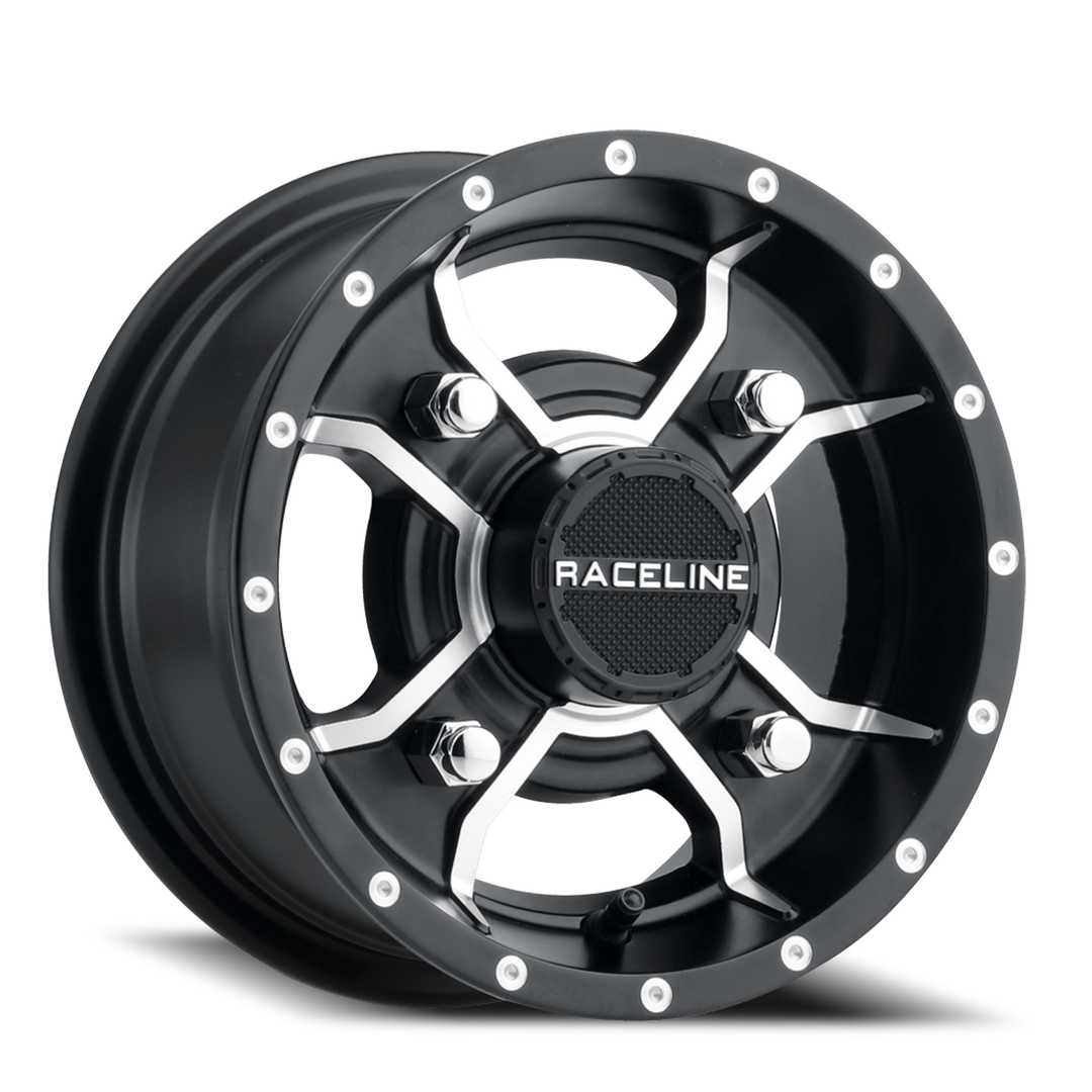 Aluminum Wheels 10x5 Mamba UTV A77 Machined Spokes Satin Black 18 Offset 4 on 144 Bolt Pattern Raceline A7710514-32