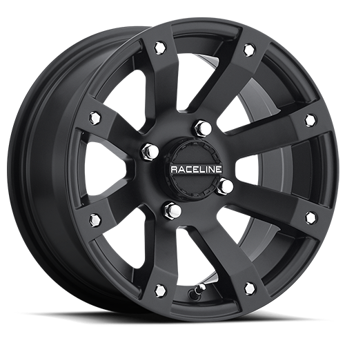 Aluminum Wheels 12x7 Scorpion UTV A79 Satin Black -47 Offset 4 on 110 Bolt Pattern 83.8 Bore Raceline A7927011-25