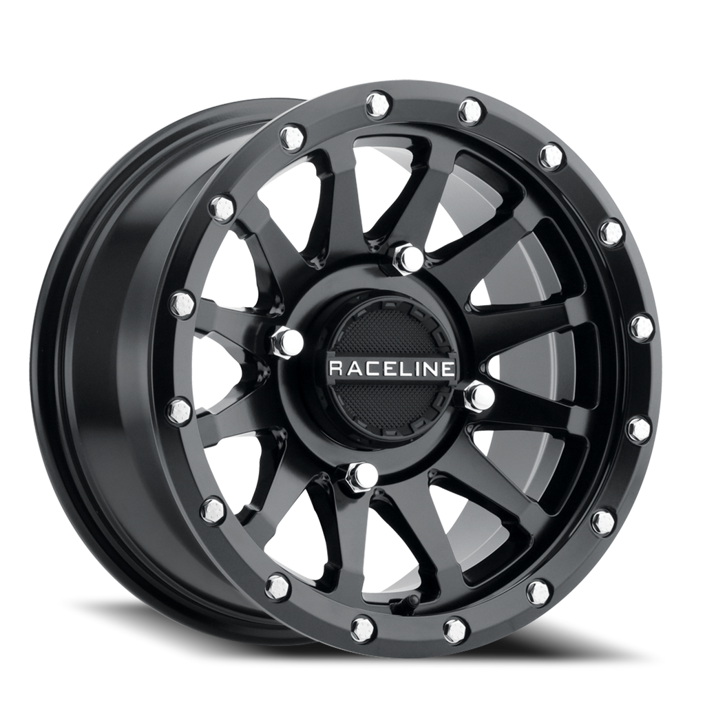 Aluminum Wheels 14x7 Trophy Simulated Beadlock UTV A95B Milled Satin Black 10 Offset 4 on 110 Bolt Pattern Raceline A95B-47011+10