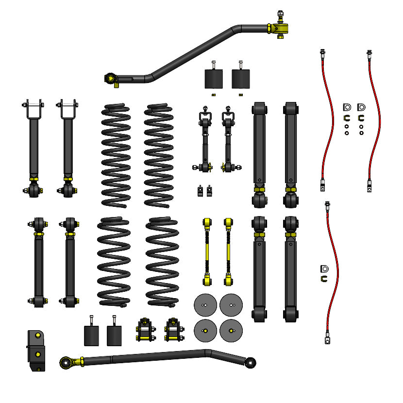 TJ Jeep Lift Kit 4 Inch Jeep TJ Lift Kit For 97-06 Wrangler TJ/LJ Clayton Offroad COR-3005040