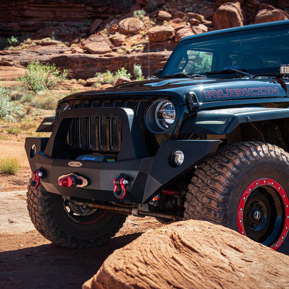 Jeep JL/JT Full Front Bumper For 18-Pres Wrangler JL/Gladiator Rigid Series Complete With Winch Plate Rock Slide Engineering FB-F-100-JL