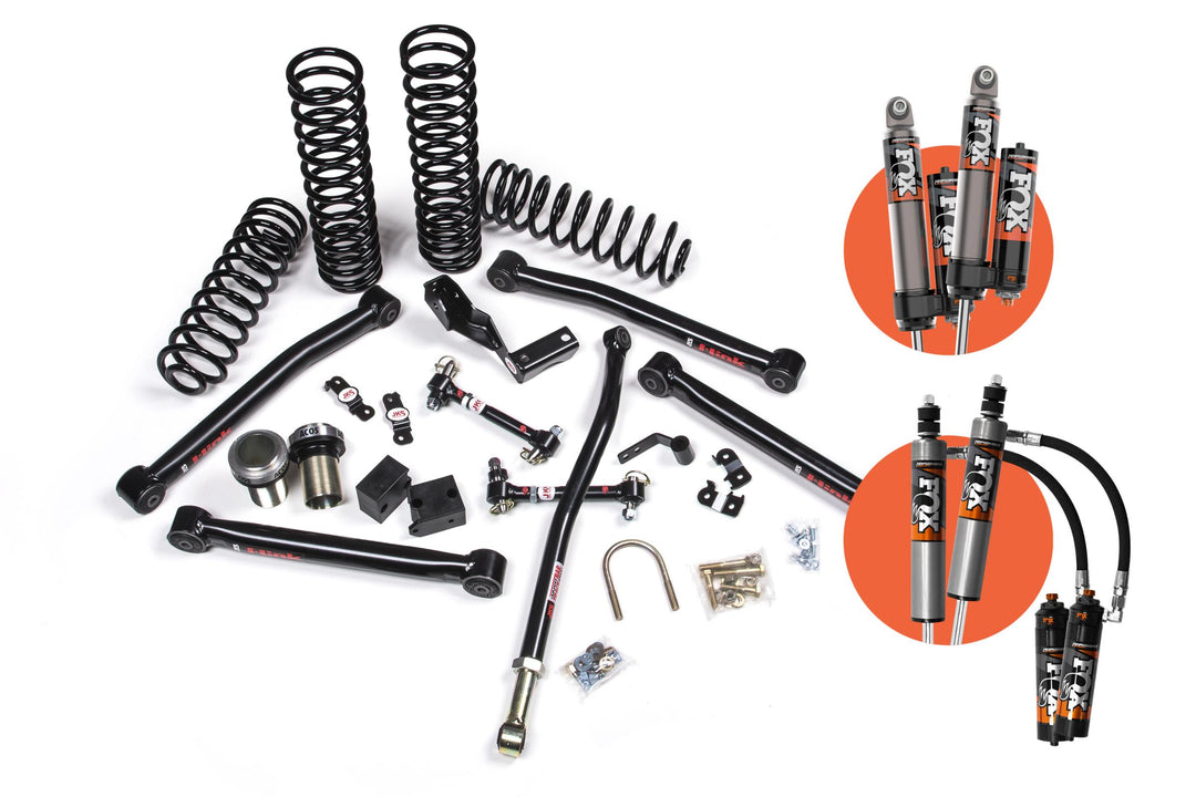 07-18 Jeep Wrangler JK 2 Door 3.5 Inch J-Lander Suspension Lift Kit w/ Fox 2.5 Performance Elite Series R/R DSC Shocks 4WD JSPEC JSPEC154PES