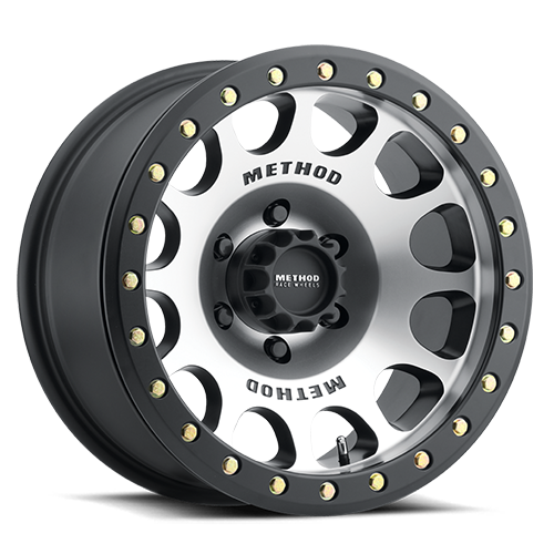 Aluminum Wheels 17x9 Beadlock MR105 Bolt Pattern 6 On 139.7 Offset -38 Lip Size 1.77 Matte Black MBM Machined Face Method MR10579060338B