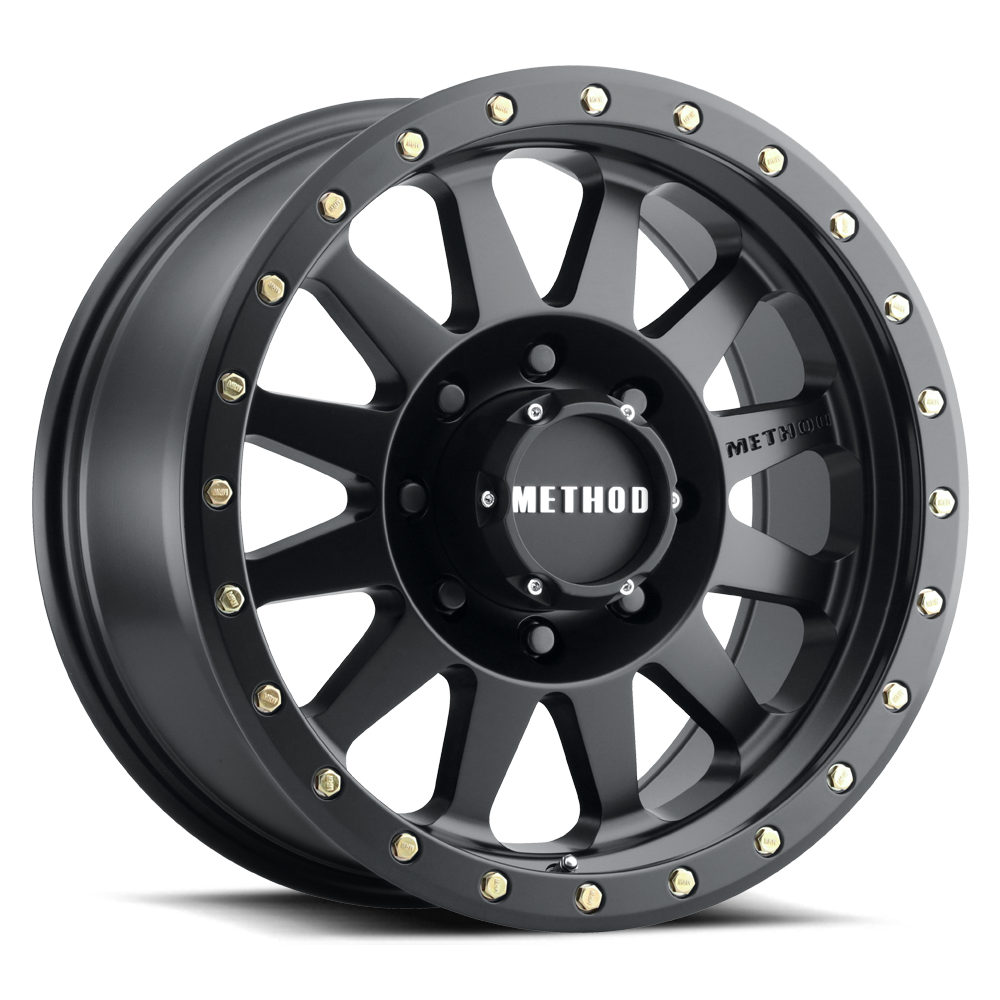 Aluminum Wheels 20x10 Double Standard MR304 Bolt Pattern 8 On 165.1 Offset -18 Lip Size 3.9 Matte Black MB Method MR30421080518N