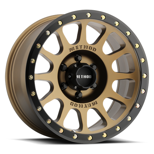 Aluminum Wheels 20x10 NV MR305 Bolt Pattern 6 On 135 Offset -18 Lip Size 2.05 Method Bronze BRZ Black Street Loc Method MR30521016918N