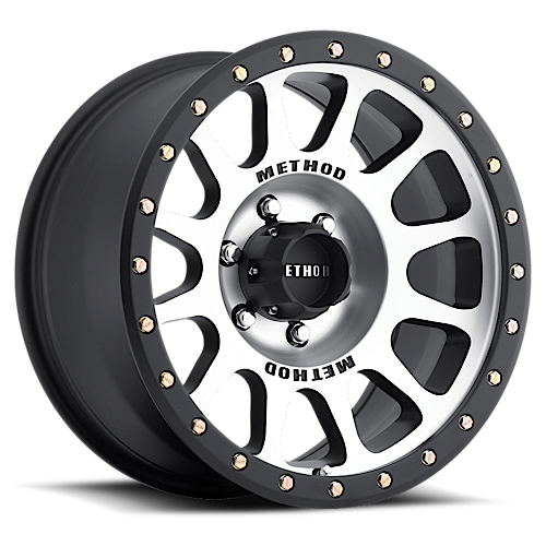 Aluminum Wheels 16x8 NV MR305 Bolt Pattern 6 On 139.7 Offset 0 Lip Size 1.57 Black BM Machined Face-Black Street Loc Method MR30568060300