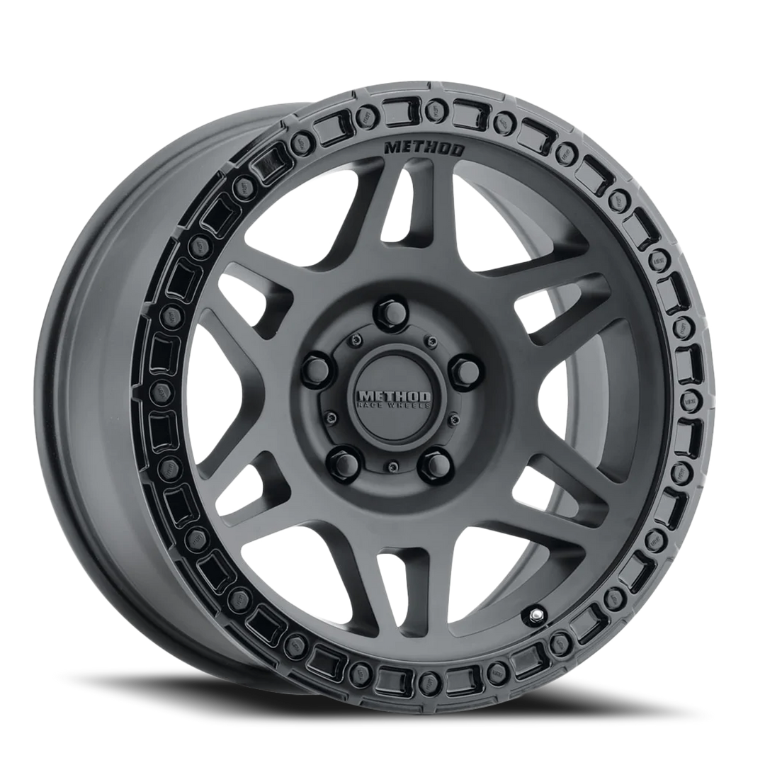 Aluminum Wheels 17x8.5 MR312 Bolt Pattern 5 On 127 Offset 0 Lip Size 0.98 Double Matte Black MBGL Gloss Black Lip Method MR312785501000