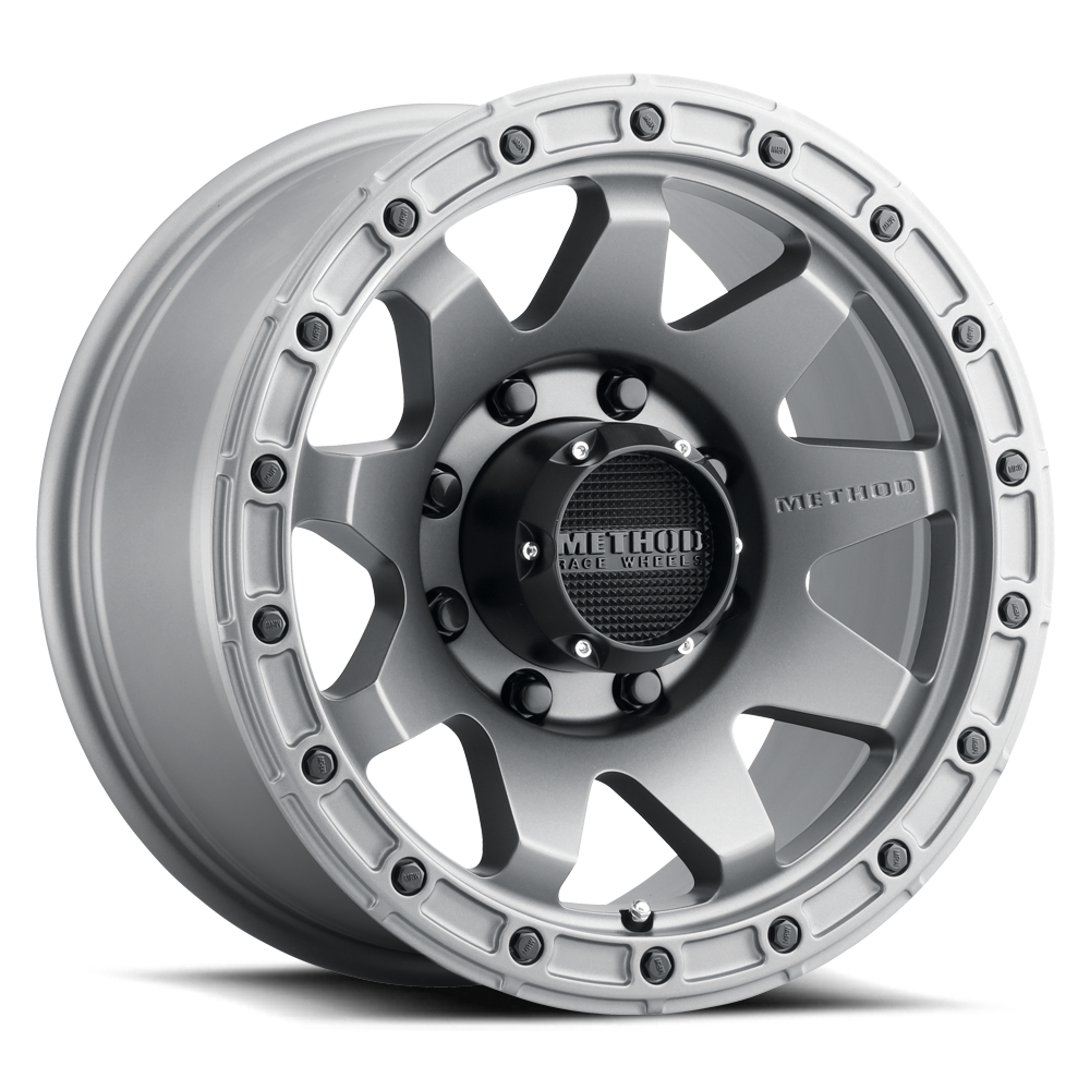 Aluminum Wheels 20x9 MR317 Bolt Pattern 8 On 165.1 Offset 18 Lip Size 0.83 Matte Titanium GY Method MR31729080818