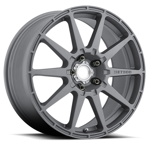 Aluminum Wheels 17x8 Rally MR501 Bolt Pattern 5 On 114.3 Offset 42 Lip Size 0 Titanium GY 1 Piece Center Cap Method MR50178012842-2